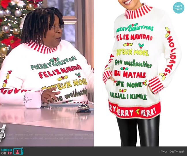 Merry Christmas Sweater by Whoopi worn by Whoopi Goldberg  on The View