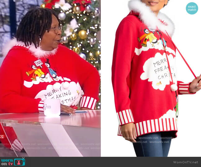 Oversized Christmas Sweater by Whoopi worn by Whoopi Goldberg  on The View