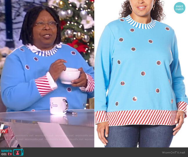 Surfing Santa French Terry Pullover Sweater by Whoopi worn by Whoopi Goldberg  on The View