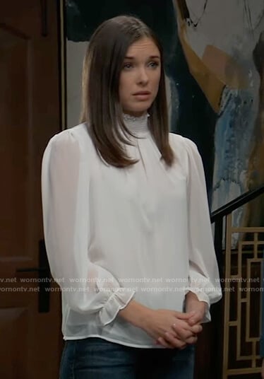 Wornontv Willows White Sheer Blouse On General Hospital Katelyn Macmullen Clothes And 0329