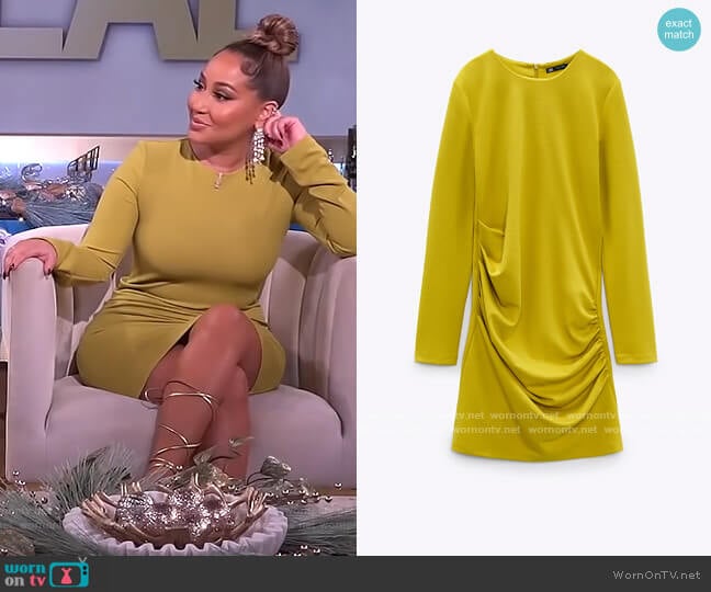 Draped Dress by Zara worn by Adrienne Houghton on The Real