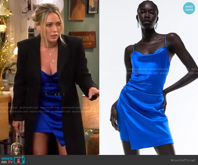 Zara Draped Mini Dress worn by Sophie (Hilary Duff) on How I Met Your Father