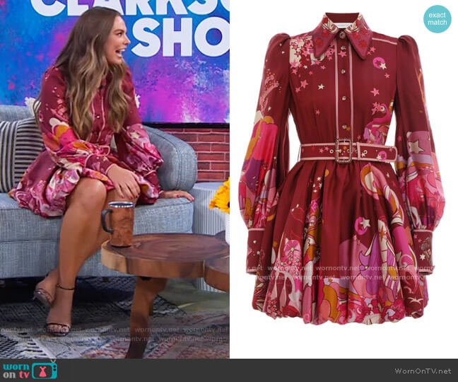 Concert Bubble Shirt Dress by Zimmermann worn by Hannah Brown on The Kelly Clarkson Show