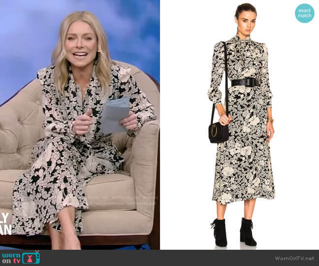 WornOnTV: Kelly’s black floral print dress on Live with Kelly | Kelly ...