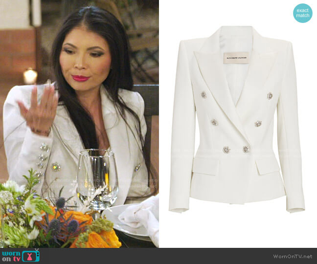 Crepe Double-Breasted Blazer by Alexandre Vauthier worn by Jennie Nguyen on The Real Housewives of Salt Lake City