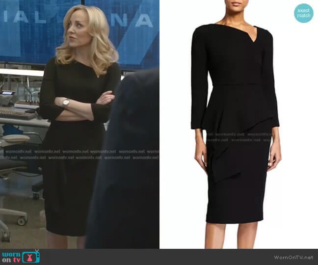 Abbaye Peplum Draped Wool Dress by Roland Mouret worn by Marissa Morgan (Geneva Carr) on Bull