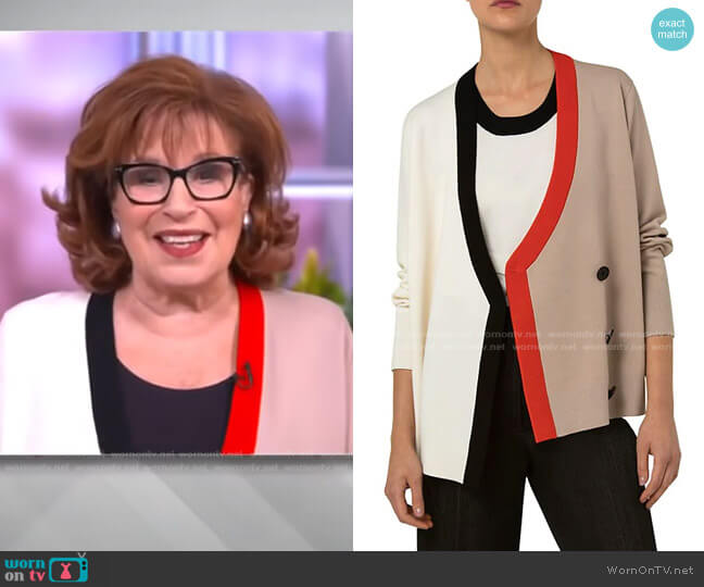 Asymmetric Colorblock Cardigan by Akris Punto worn by Joy Behar on The View