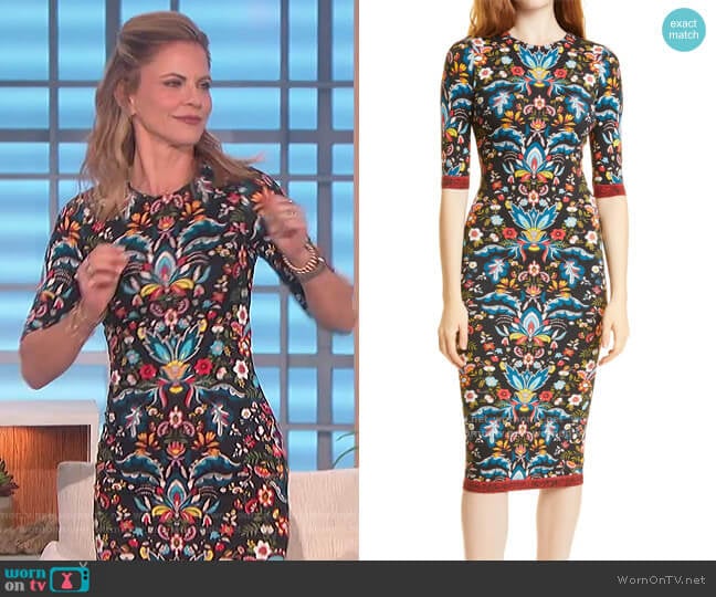 Delora Dress by Alice + Olivia worn by Amanda Kloots on The Talk