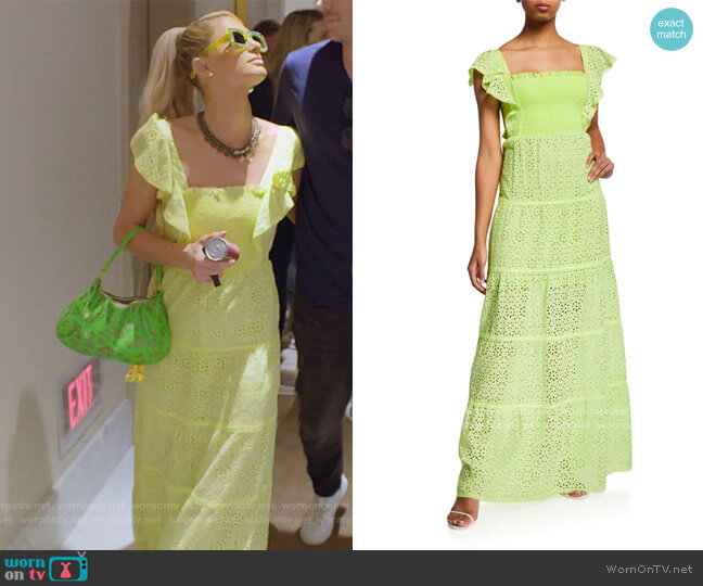 Jules Tie-Back Paneled Maxi Dress by Alice + Olivia worn by Paris Hilton  on Paris in Love