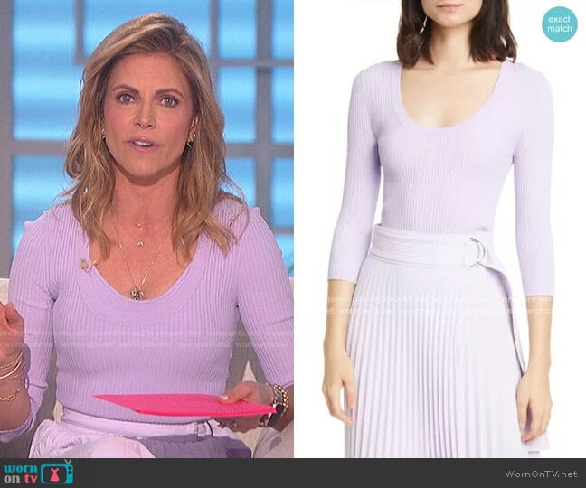 Brandon Ribbed Top by A.L.C. worn by Natalie Morales on The Talk