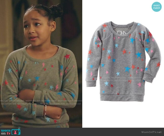 Stars Pullover by Chaser worn by Bridget Williams (Dannah Lane) on Kenan