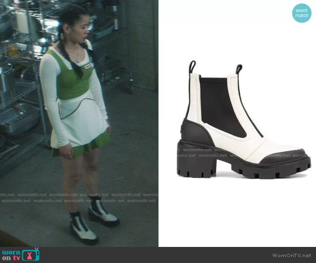 Chelsea Lug Sole Ankle Boots by Tory Burch worn by George Fan (Leah Lewis) on Nancy Drew