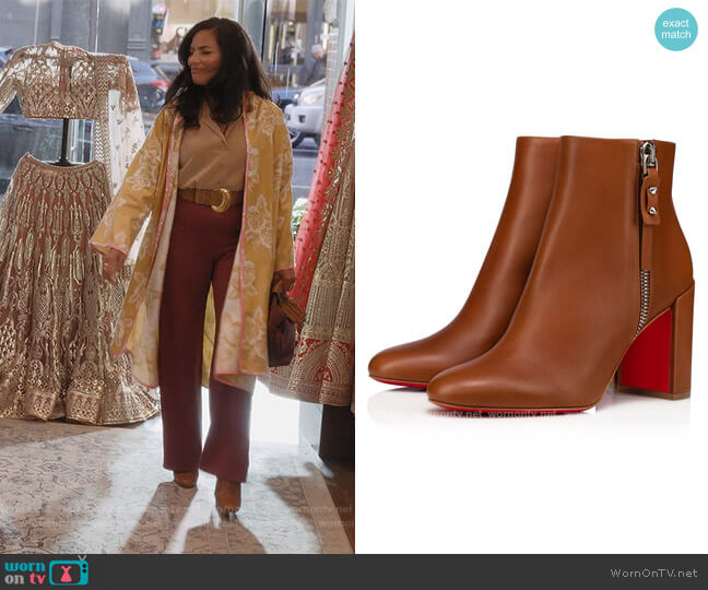Ziptotal Boots by Christian Louboutin worn by Seema Patel (Sarita Choudhury) on And Just Like That