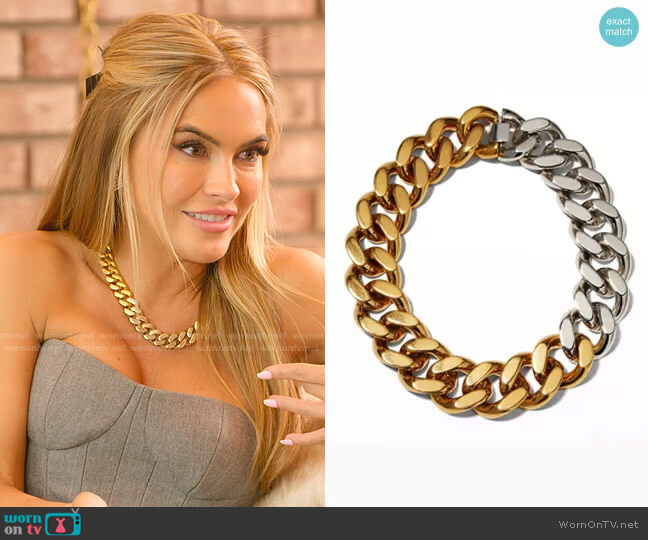 Chunky Bicolor Choker Necklace by Stella McCartney worn by Chrishell Stause  on Selling Sunset