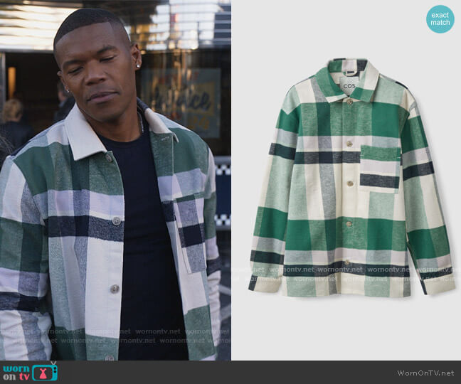 Checked Oversized Shirt by Cos worn by Gaius Charles on Queens