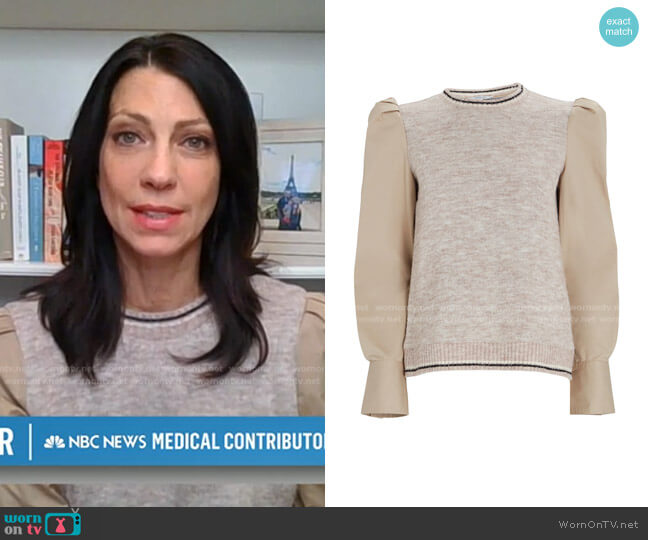 Milton Mixed Media Sweater by Derek Lam 10 Crosby worn by Dr. Natalie Azar on Today