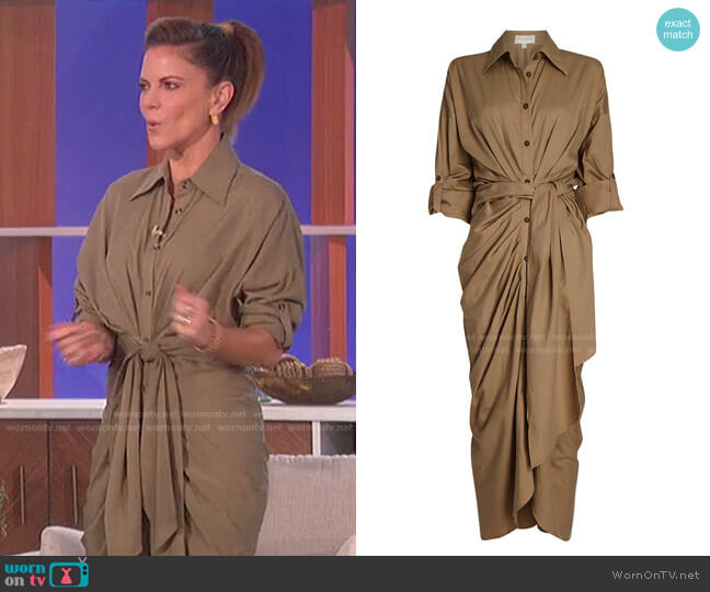 Cotton-Blend Maxi Shirt Dress by Divine Heritage worn by Natalie Morales on The Talk