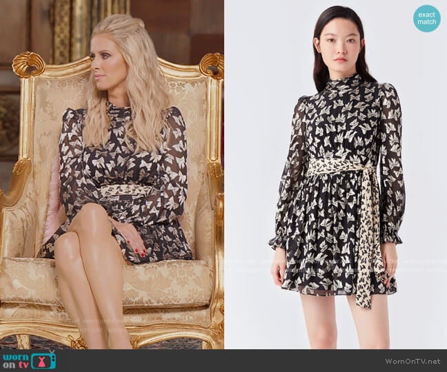 WornOnTV: Nicky’s black bow print tie dress on Paris in Love | Nicky ...