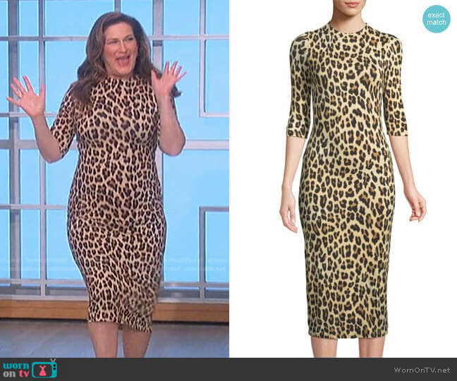 Delora Leopard Dress by Alice + Olivia worn by Ana Gasteyer on The Talk