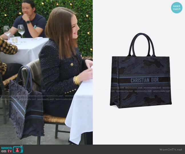 Camouflage Book Tote Bag by Dior worn by Meredith Marks  on The Real Housewives of Salt Lake City