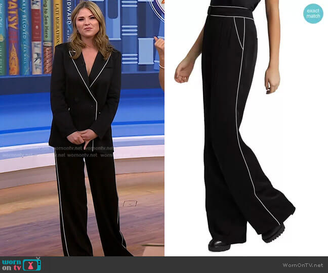 Edia Piped Crepe Pants by Veronica Beard worn by Jenna Bush Hager  on Today