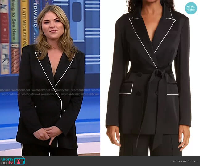 Eiza Belted Jacket by Veronica Beard worn by Jenna Bush Hager  on Today