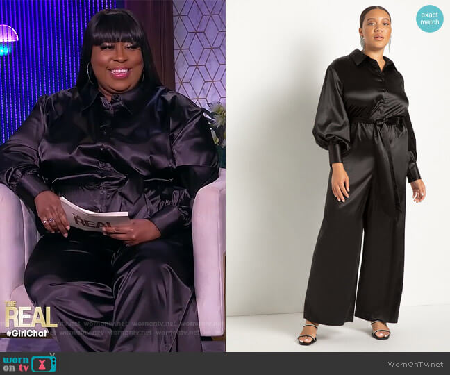 WornOnTV: Loni’s black satin jumpsuit on The Real | Loni Love | Clothes ...