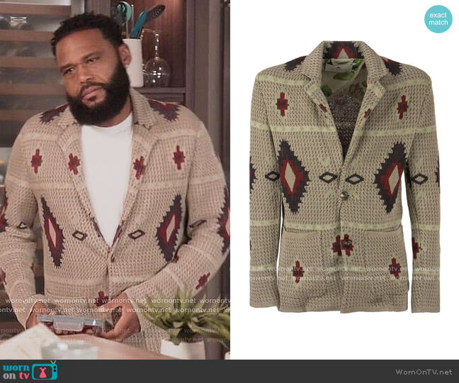 Geometric Printed Blazer by Etro worn by Andre Johnson (Anthony Anderson) on Blackish