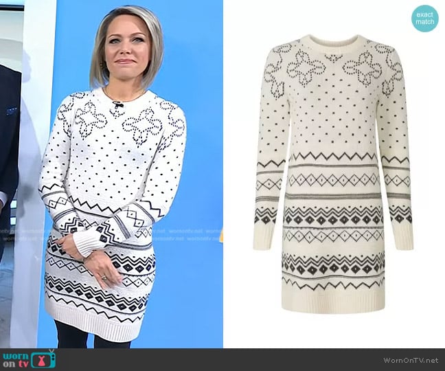 Fair Isle Sweater Dress by Thakoon Collective worn by Dylan Dreyer on Today