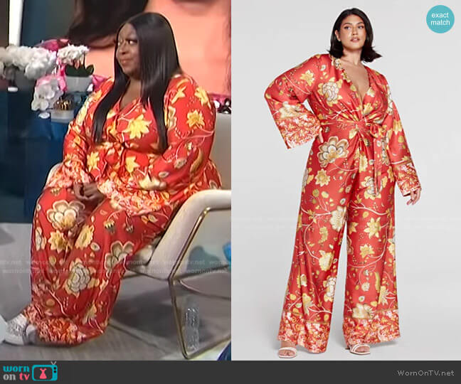 Ivette Floral Print Jumpsuit by Fashion to Figure worn by Loni Love on E! News