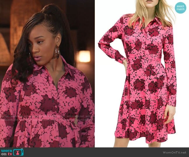 Floral Flare Shirtdress by Kate Spade worn by Olivia Lockhart (Katlyn Nichol) on Black-ish