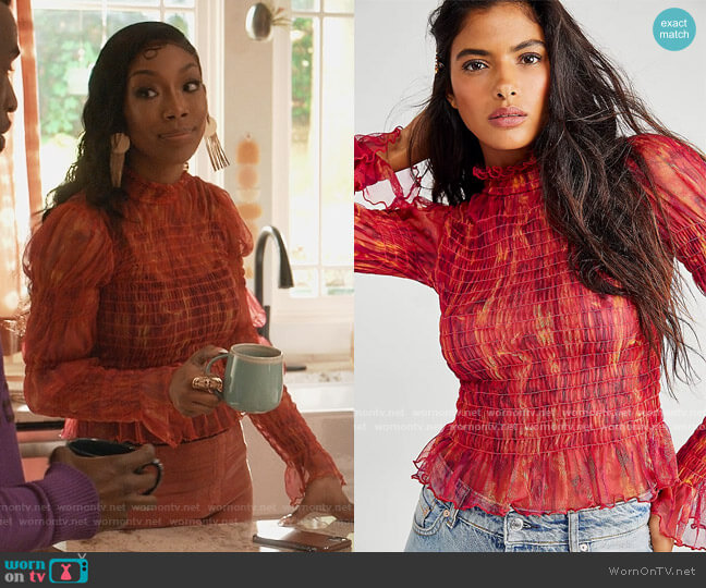 Hello There Top by Free People worn by Naomi (Brandy Norwood) on Queens
