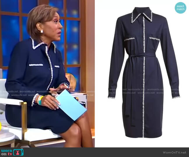 Fresca Di Lana Shirtdress by St. John worn by Robin Roberts on Good Morning America