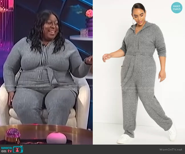 WornOnTV: Loni’s grey knit jumpsuit on E! News Daily Pop | Loni Love ...