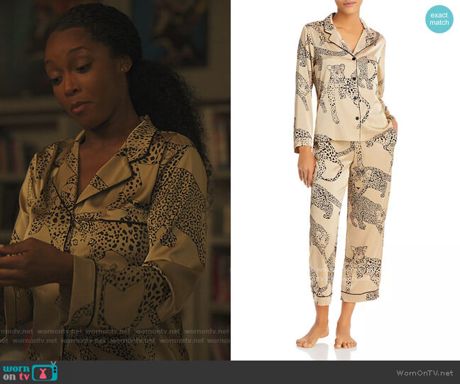 Nikki Printed Pajama Set by Generation Love worn by Angela Vaughn (Yaya DaCosta) on Our Kind of People