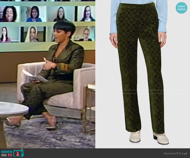 Gucci 100 Horsebit Jacquard Trousers by Gucci worn by Tamron Hall  on Tamron Hall Show