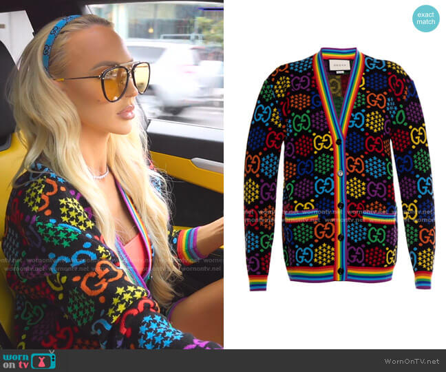 Psychedelic Cardigan by Gucci worn by Christine Quinn  on Selling Sunset