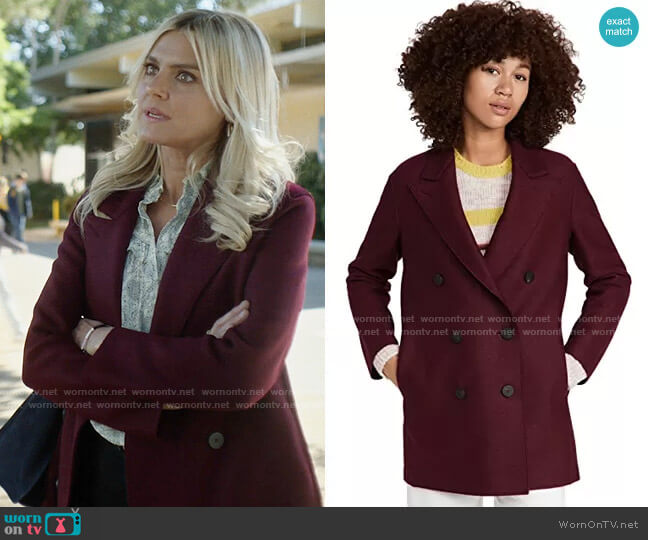 Harris Wharf London Slouchy Peacoat worn by Amy (Eliza Coupe) on Pivoting