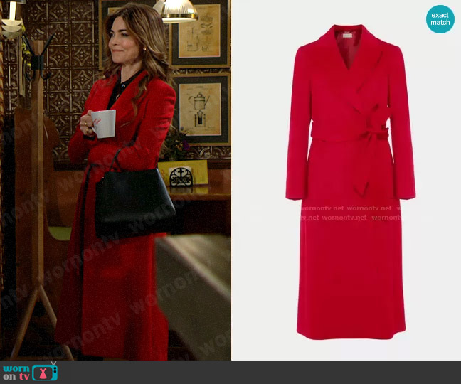 Hobbs Olivia Wool Wrap Coat worn by Victoria Newman (Amelia Heinle) on The Young and the Restless