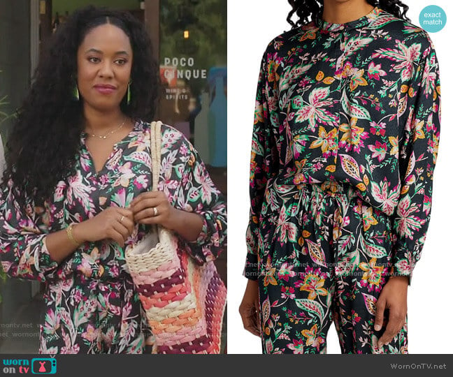 Catchell Floral Print Blouse and Pants by Isabel Marant worn by Dinora Walcott on Kenan