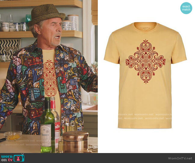 Paisley Graphic Tee by John Varvatos  worn by Rick (Don Johnson) on Kenan