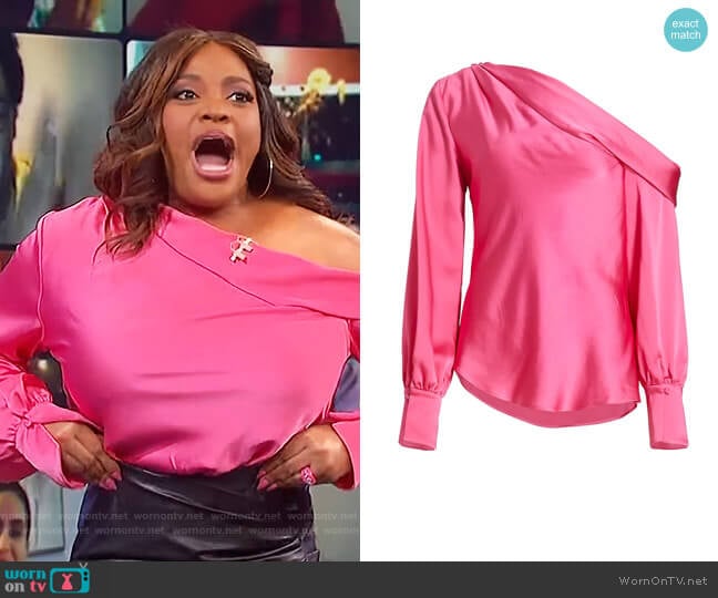 Alice One-Shoulder Top by Jonathan Simkhai worn by Sherri Shepherd on The Wendy Williams Show