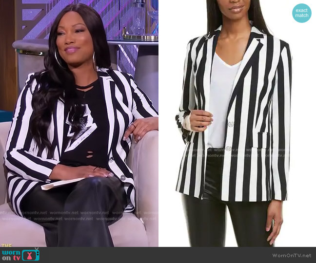 Striped Blazer by Karl Lagerfeld worn by Garcelle Beauvais on The Real