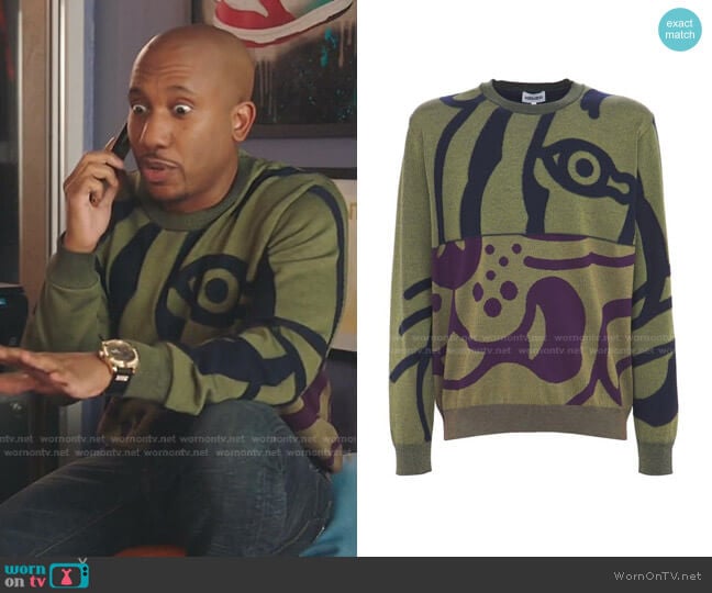 K-Tiger Crewneck Sweater by Kenzo worn by Gary Williams (Chris Redd) on Kenan