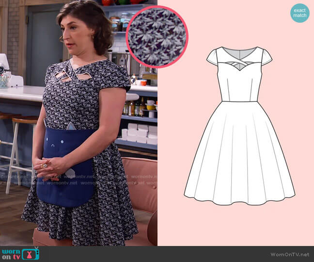 LadyMayraClothing Angela Custom Made Dress worn by Kat Silver (Mayim Bialik) on Call Me Kat