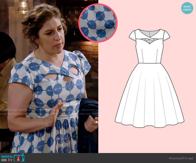 LadyMayraClothing Angela Custom Made Dress worn by Kat Silver (Mayim Bialik) on Call Me Kat