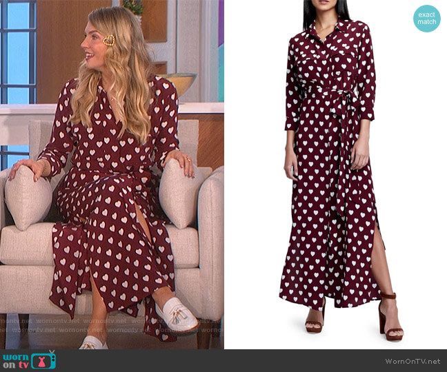 Cameron Long Sleeve Silk Shirtdress by L'Agence worn by Amanda Kloots on The Talk