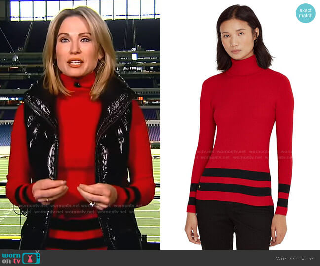 Striped Turtleneck Sweater by Lauren Ralph Lauren worn by Amy Robach  on Good Morning America