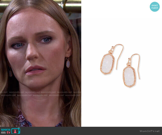 Lee Agate Drop Earrings in Iridescent Drusy by Kendra Scott worn by Abigail Deveraux (Marci Miller) on Days of our Lives
