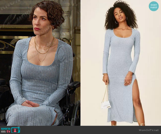 Lemon Dress by Reformation worn by Sarah Horton (Linsey Godfrey) on Days of our Lives